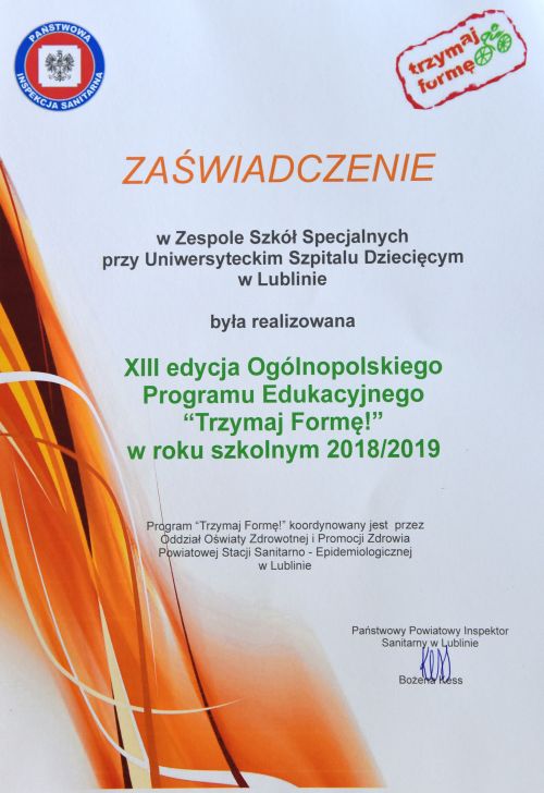 „Trzymaj Formę!” – ogólnopolski program edukacyjny promujący zdrowy styl życia 
